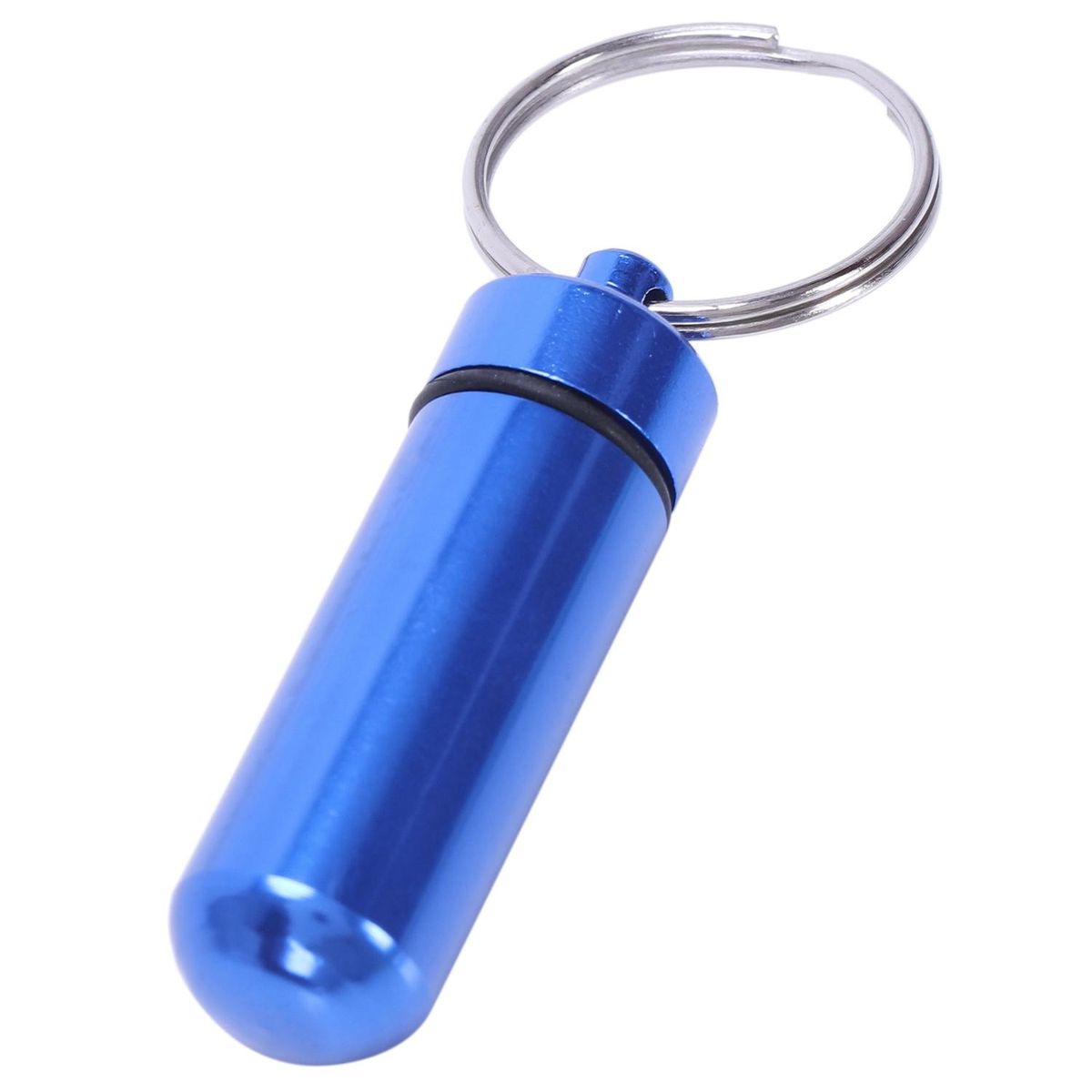 Royal Blue Aluminum Pill Tablet Case Box Cylinder Holder w
