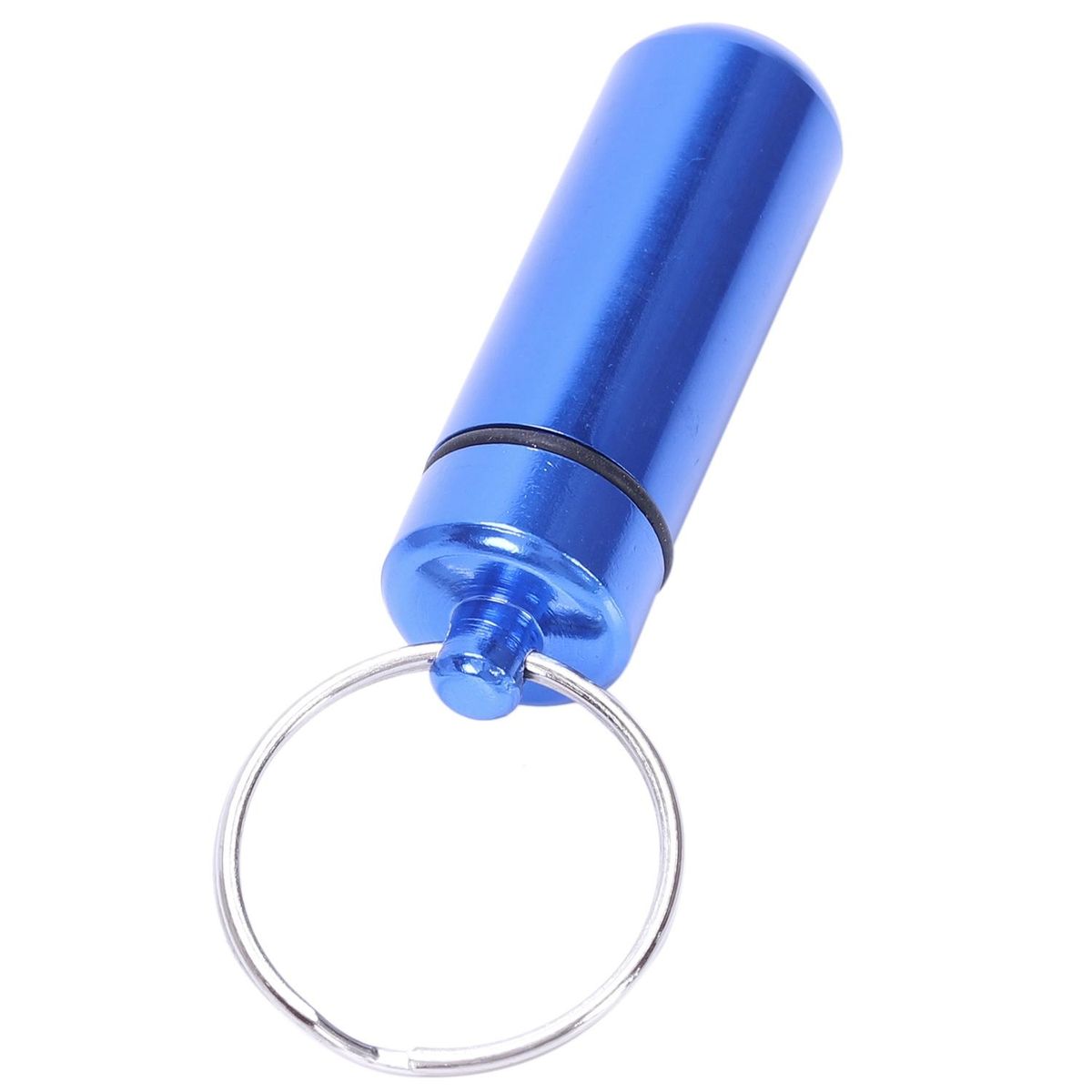 Royal Blue Aluminum Pill Tablet Case Box Cylinder Holder w