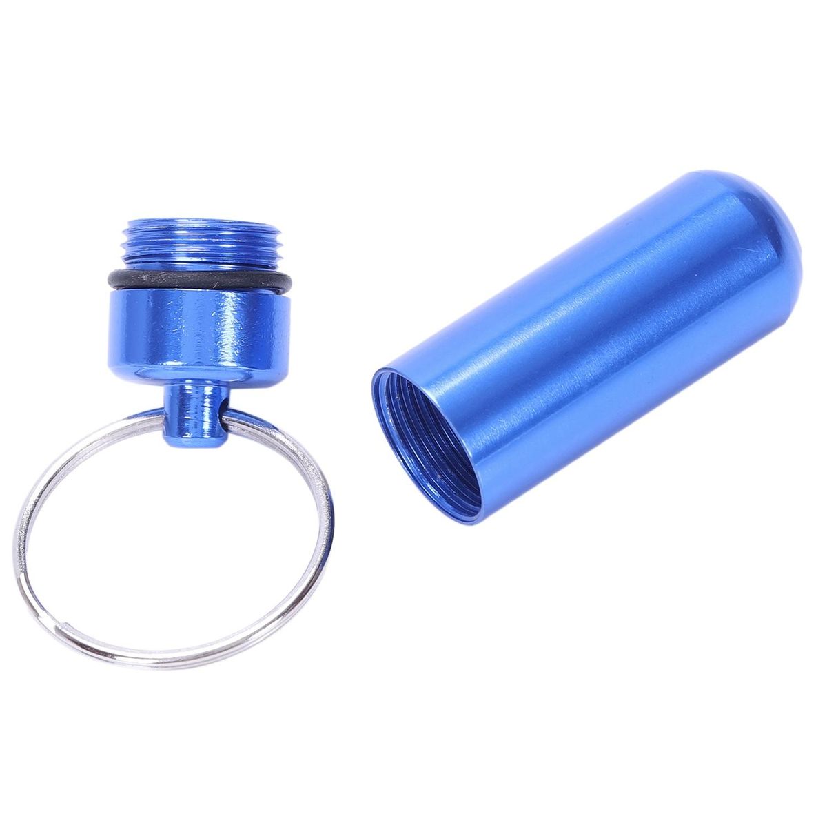 Royal Blue Aluminum Pill Tablet Case Box Cylinder Holder w
