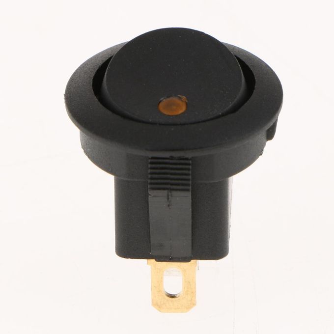 5 Pcs 12V 16A 3-PIN Dot Led   Round Rocker Toggle Switch Yellow Light