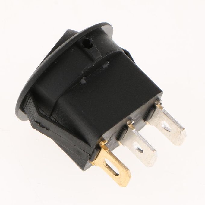 5 Pcs 12V 16A 3-PIN Dot Led   Round Rocker Toggle Switch Yellow Light