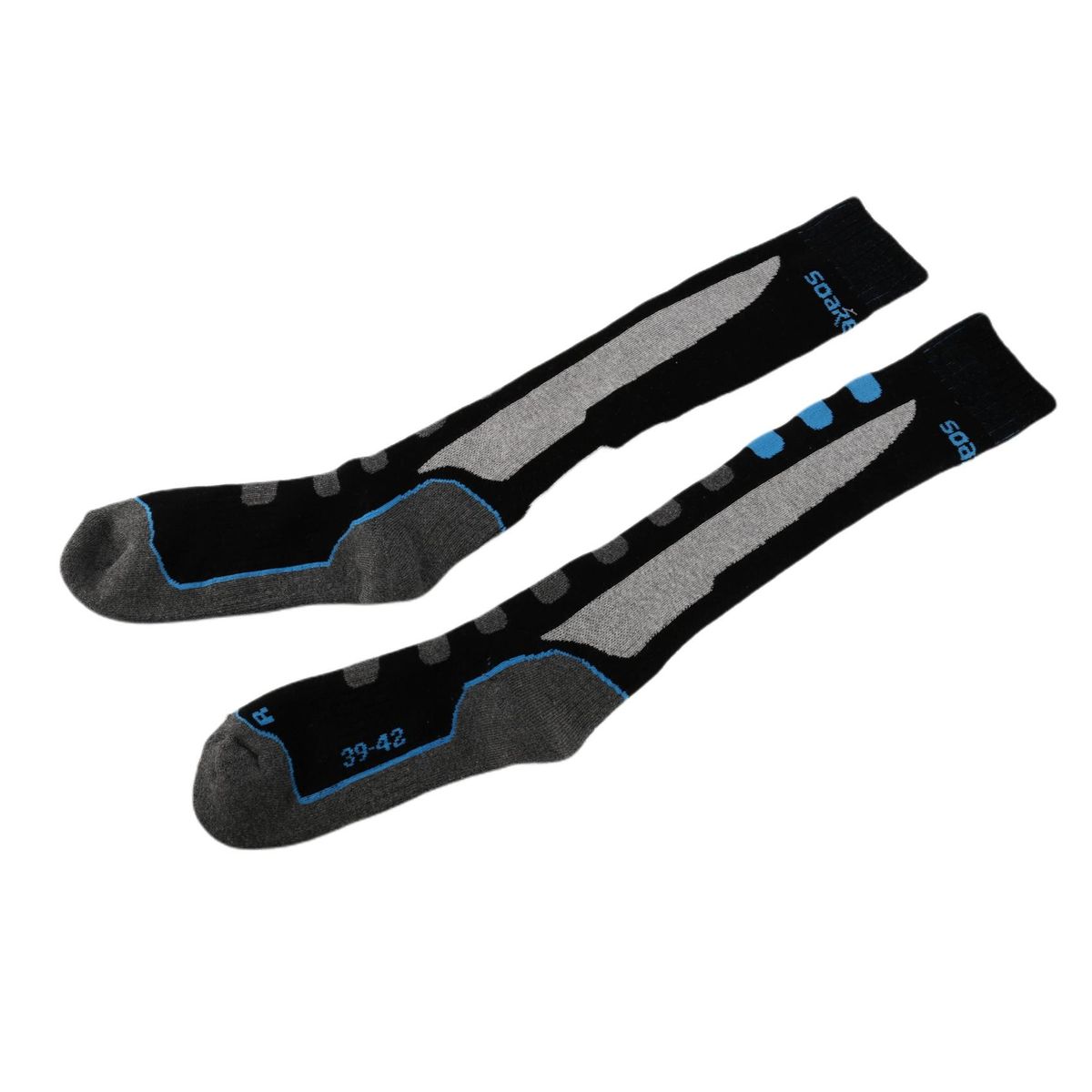 Soared Men Women Warm Ski Socks Thick Cotton 809 Black Blue