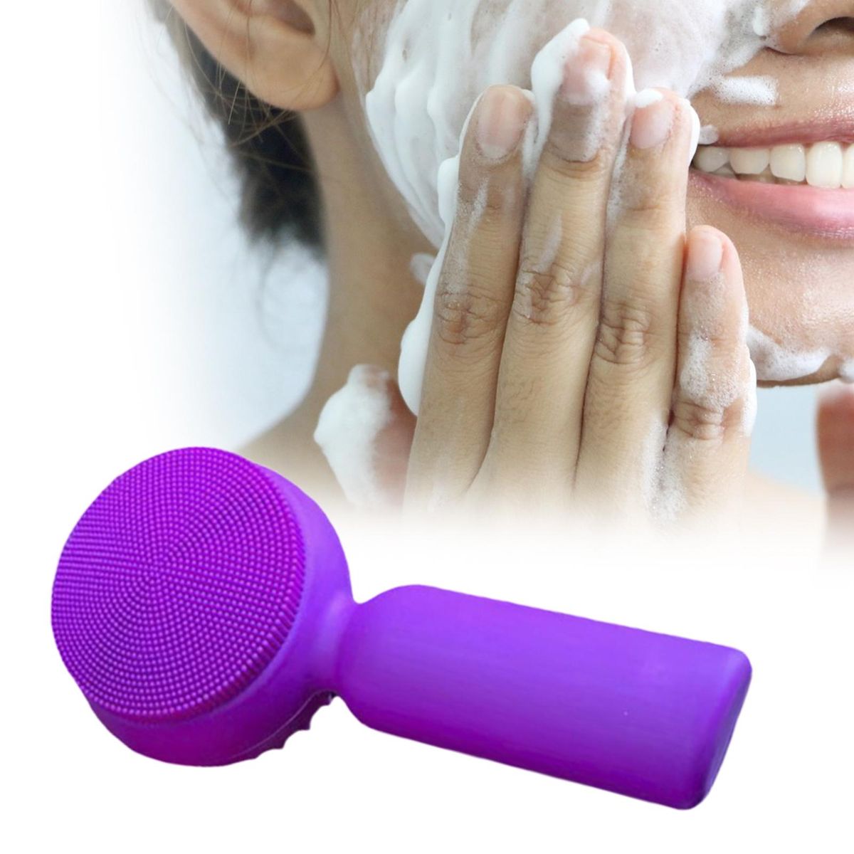 Face Scrubber Men Women Silicone Face Scrubber Purple