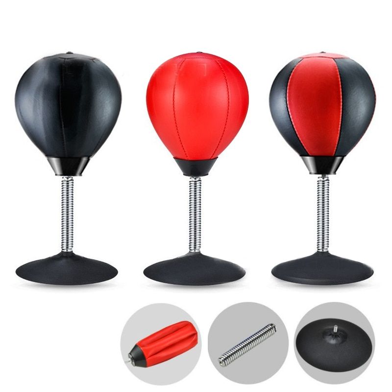 Portable Desk Punch Bags With Suction Cup Desktop Stand Up Boxing Ball For Home Office Pressure