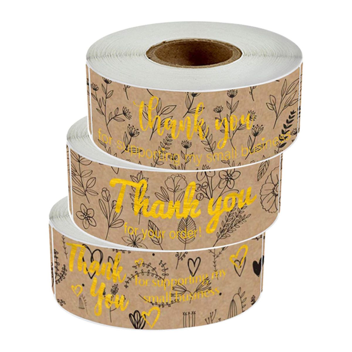Kraft Thank YOU Stickers Seal Label Decorative For Gift Packaging