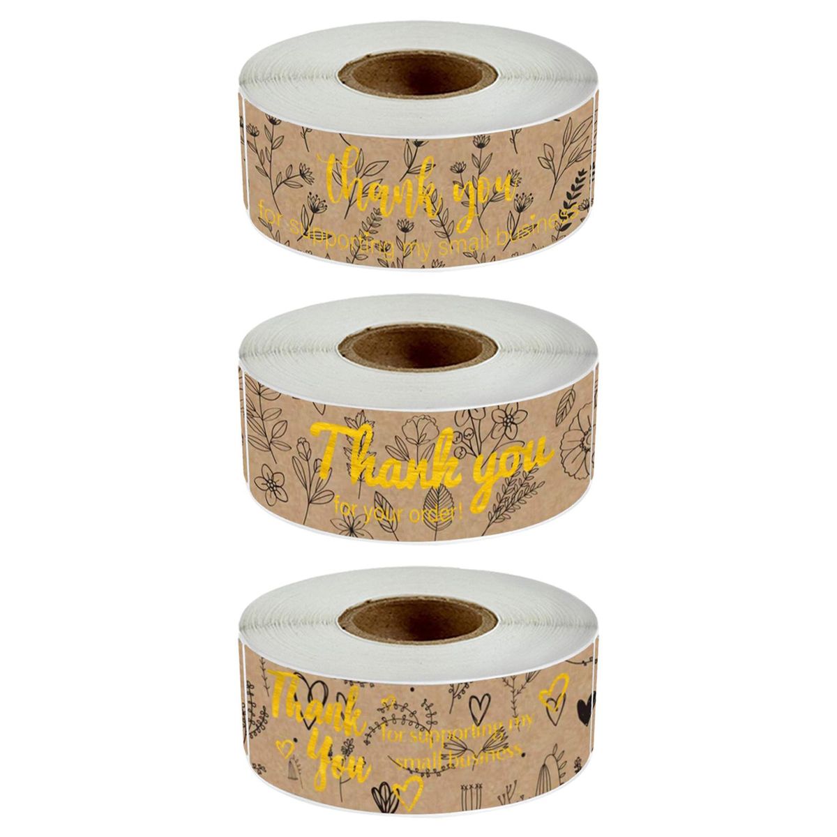 Kraft Thank YOU Stickers Seal Label Decorative For Gift Packaging