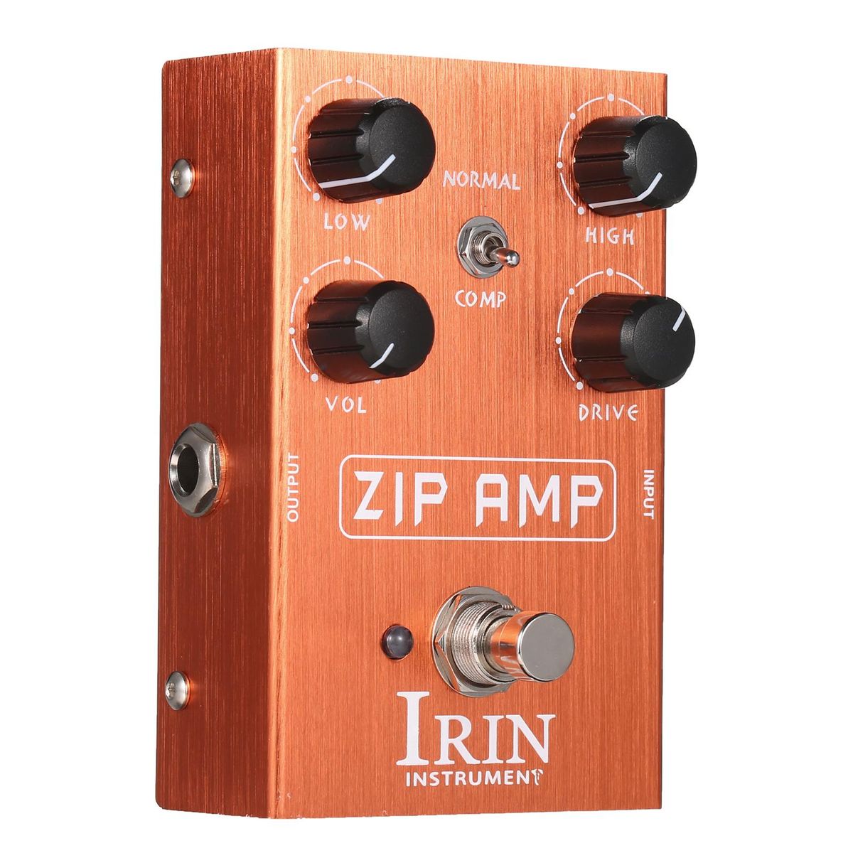 IRIN Overdrive Guitar Effect Pedal with Normal/Compression Modes Toggle Switch Low/High/Volume/Drive 4 Control Knobs for Electric Guitar - ZIP AMP