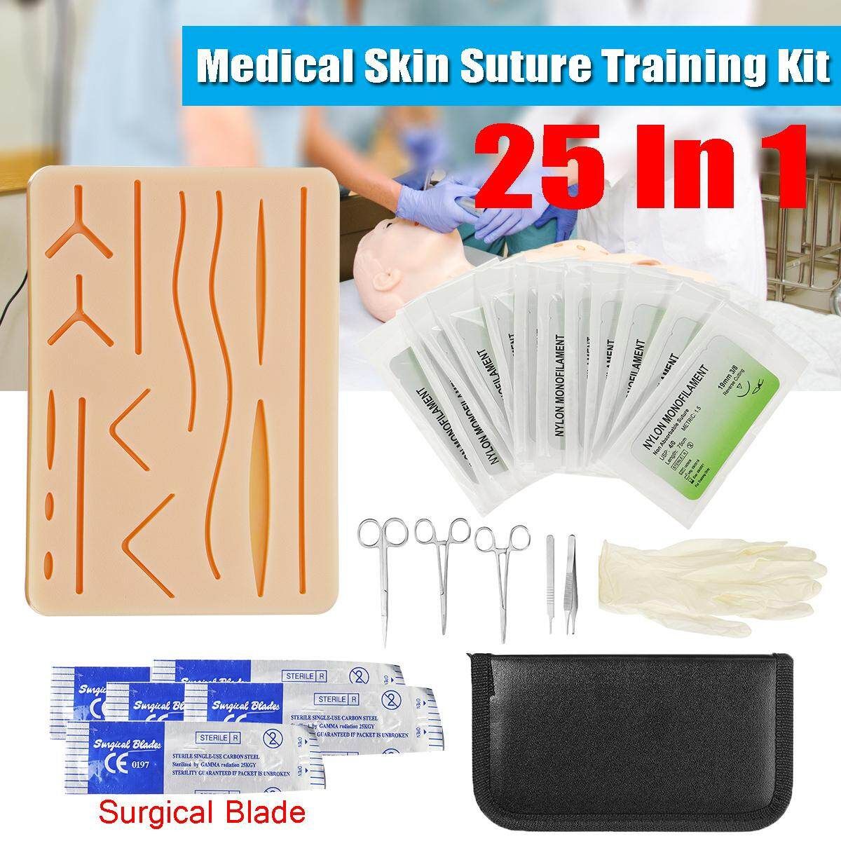 25 In 1 Skin Suture Surgical Training Kit Silicone Pad
