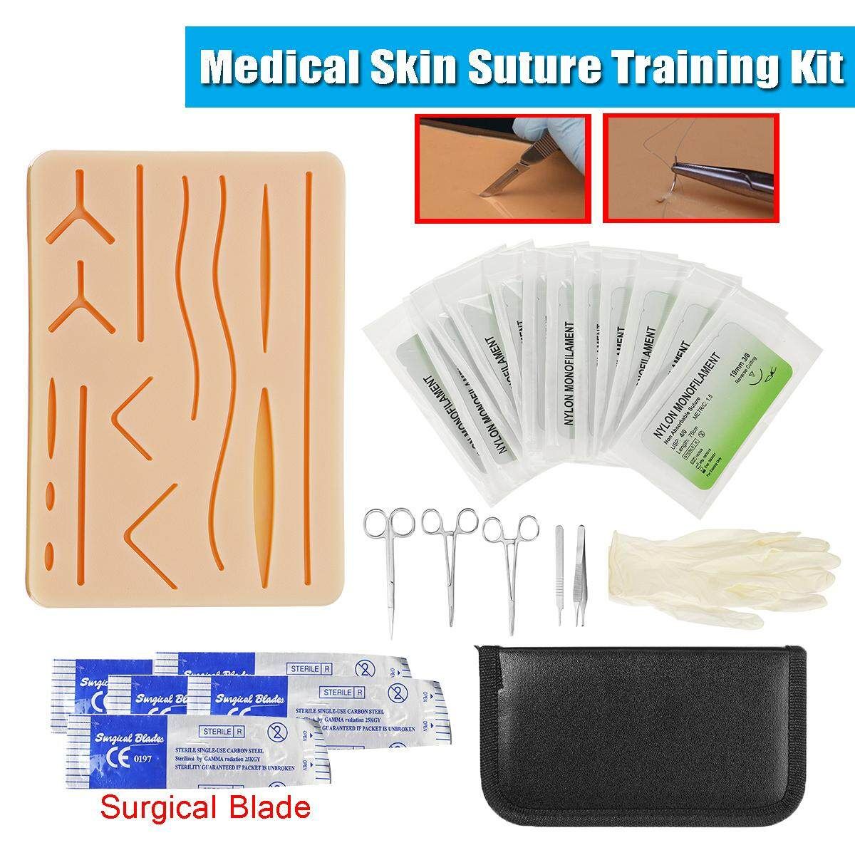 25 In 1 Skin Suture Surgical Training Kit Silicone Pad