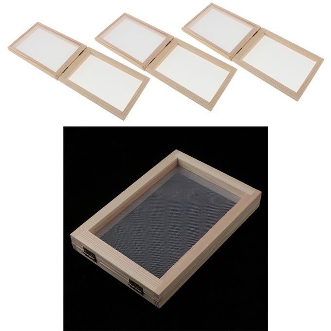 3set Paper Making Mold Papermaking Mould Frame Screen Tools Paper