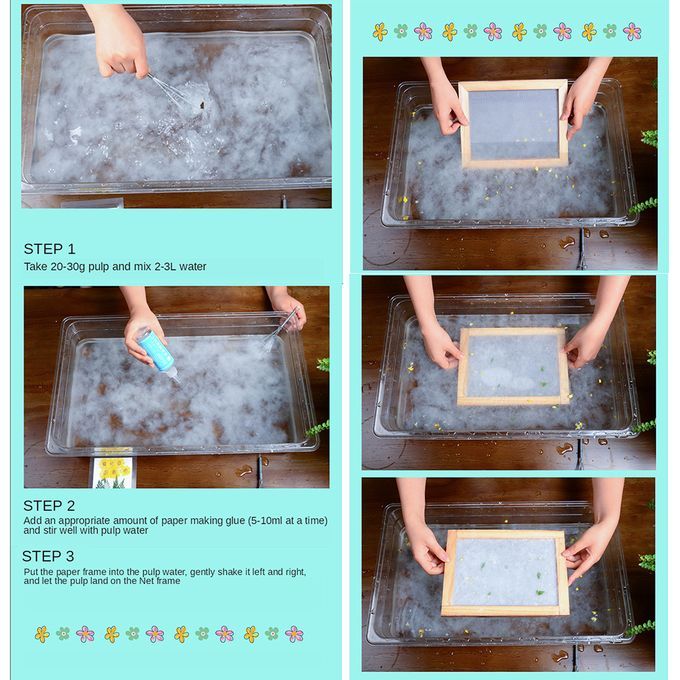 3set Paper Making Mold Papermaking Mould Frame Screen Tools Paper
