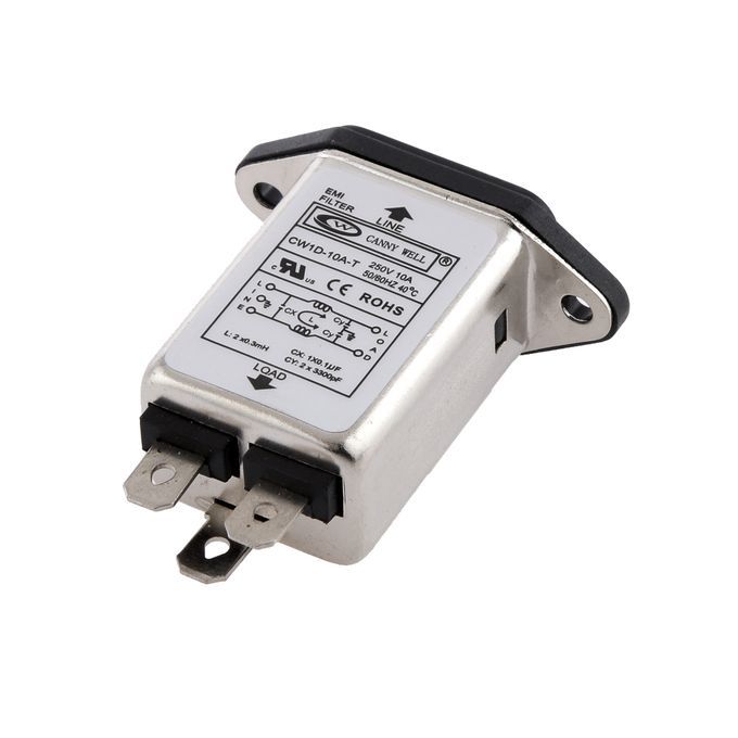 3Pin AC Power 205V 10A Single Phase Power Line Noise Filter