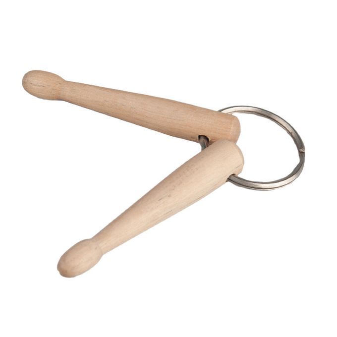 Mini Percussion Drum Stick Keychain 2 Wood Drumsticks Keychain Key
