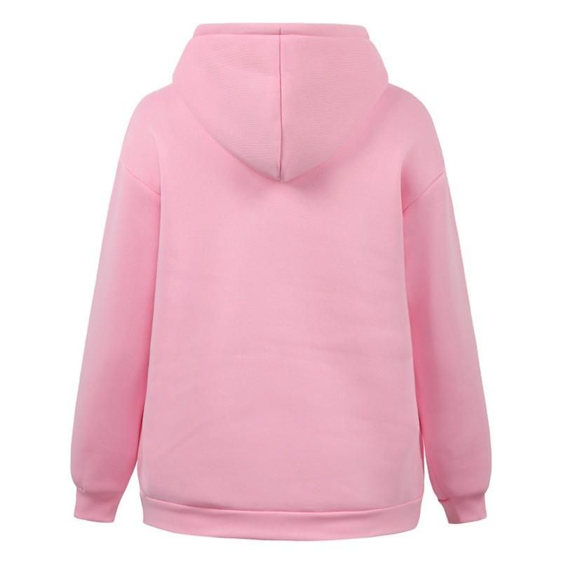 Women Sweatshirt Solid Color Hooded Neckline Dropped Shoulder Pocket Ribbed Long Sleeve Casual Loose Pullover
