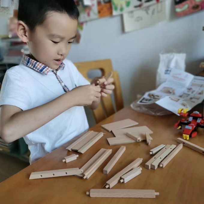 Montessori Toy Wooden Blocks Building Eco Friendly For Toddlers Gift