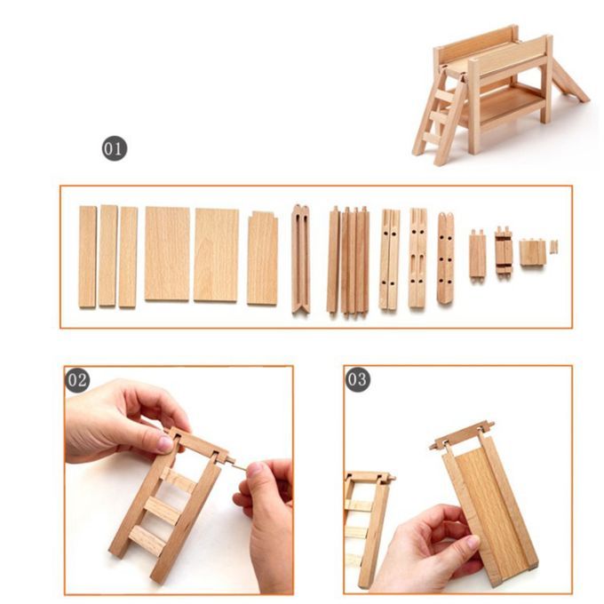Montessori Toy Wooden Blocks Building Eco Friendly For Toddlers Gift