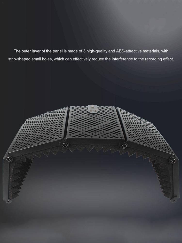 Foldable Microphone Acoustic Isolation Shield Alloy