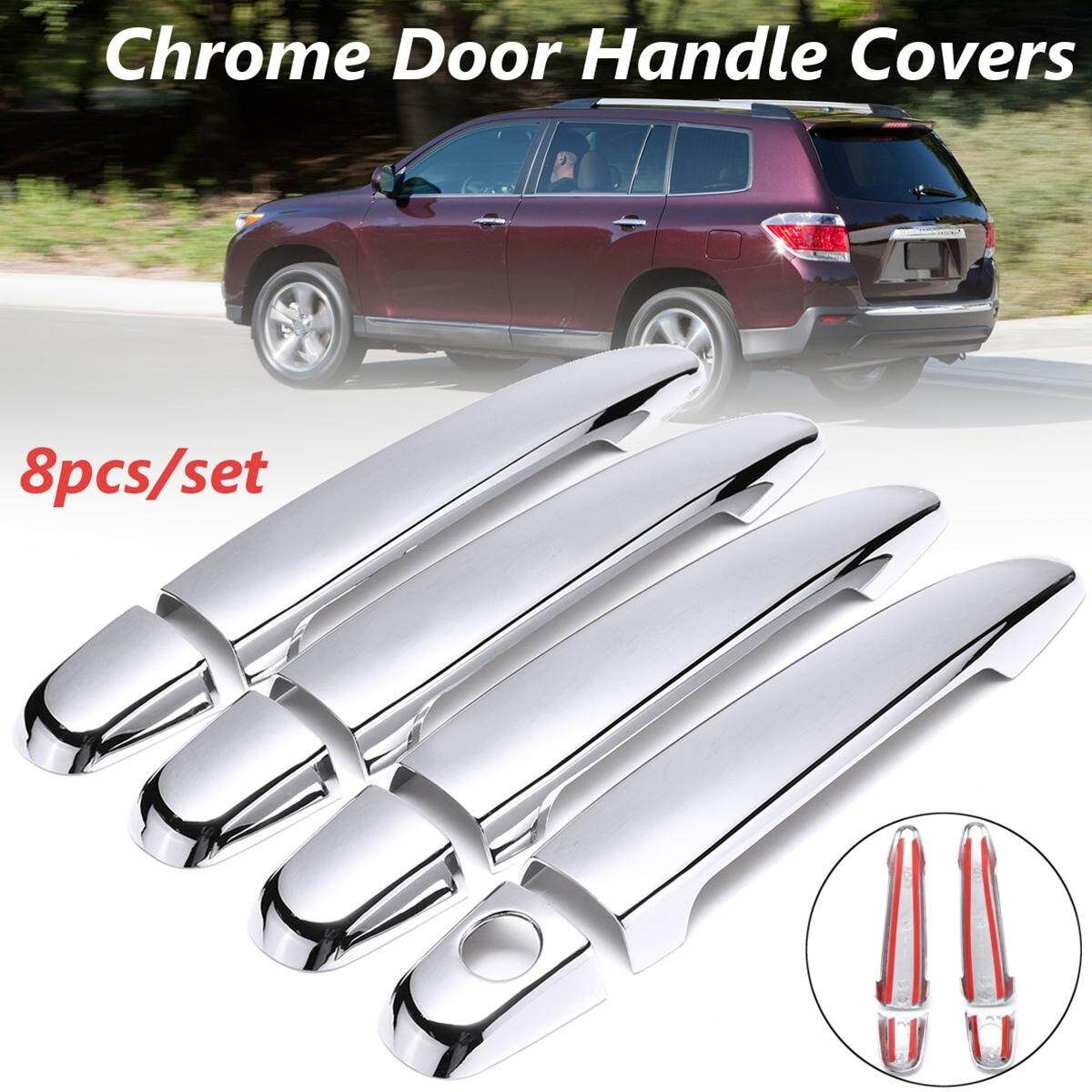8pcs Set ABS Chrome Door Handle Covers For To*yo*ta Highlander Avalon Lexus GX470