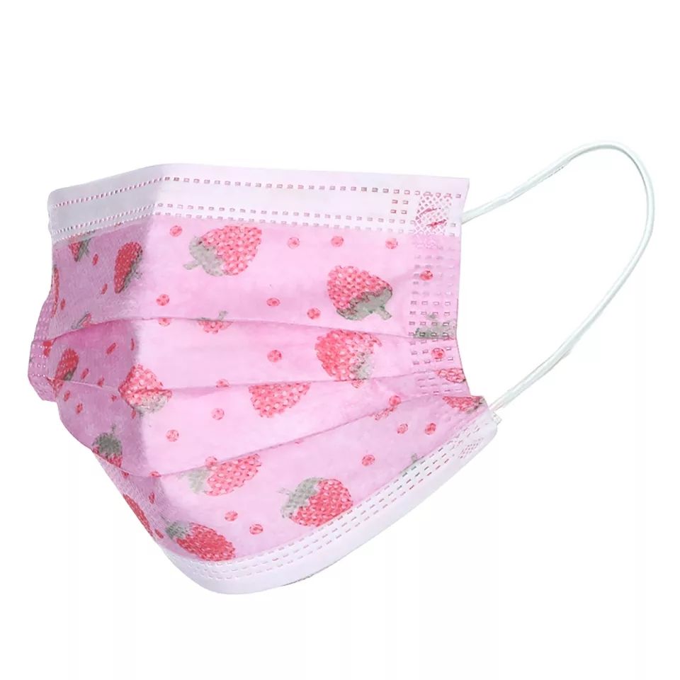 50pcs Disposable Kids Face Mask - Protects Nose & Mouth Pink