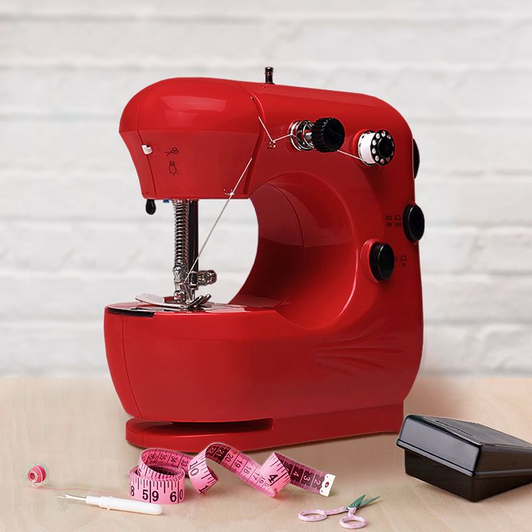 Mini Sewing Machine Portable Electric Sewer Automatic-red