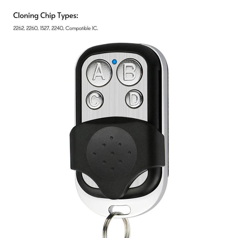 433MHz Copy Remote Controller Metal Clone Remotes 4 Buttons Cloning Key Fob Garage Duplicator Remote Control Key Fob with Cover Protection