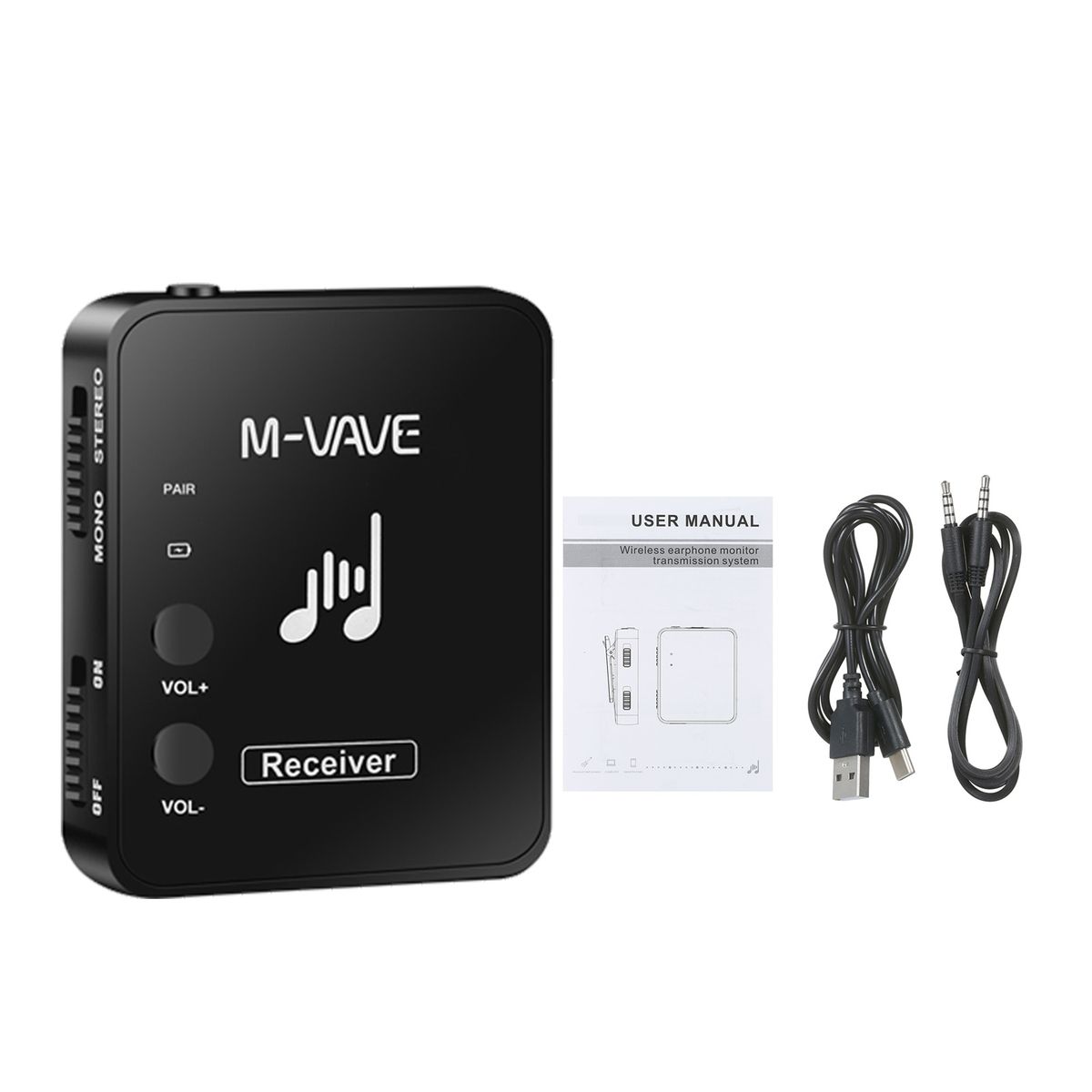 M-VAVE WP-10 2.4GHz Wireless Ear Back Receiver Rechargeable