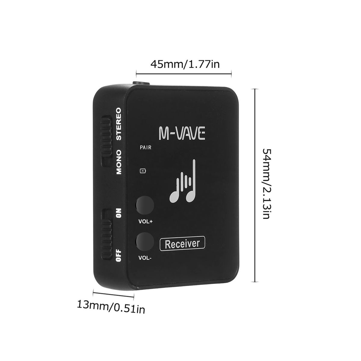 M-VAVE WP-10 2.4GHz Wireless Ear Back Receiver Rechargeable