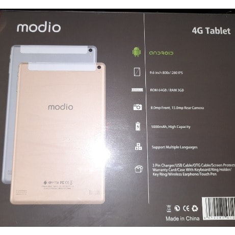 Modio M96 - Dual Sim Tablet - 9.6" - 64GB ROM - 3GB RAM - Keyboard - Touch Pen