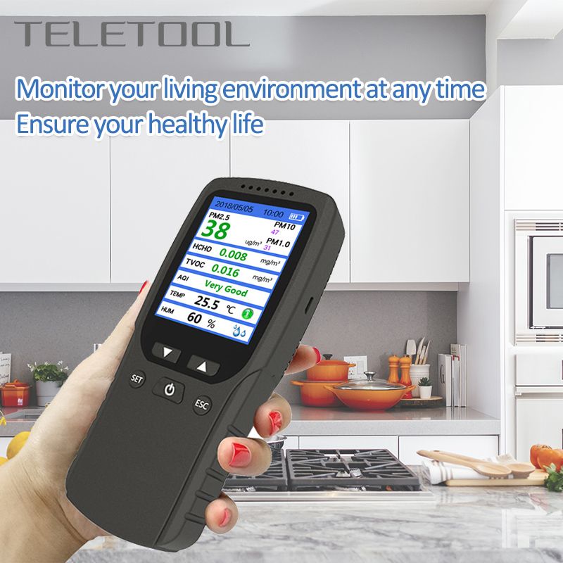 DM106A Portable Multi-Function Gas Detector PM2.5 Formaldehyde(HCHO) Air Quality Monitor Analyzer Meter Dust Sensor USB Charge