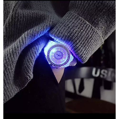 2 Pcs Geneva Unisex Luxury Wristwatch With Night Light
