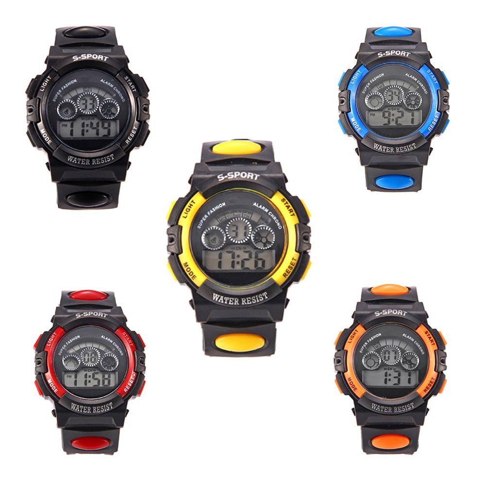 Waterproof Children LED Digital Display Alarm Date Luminous-