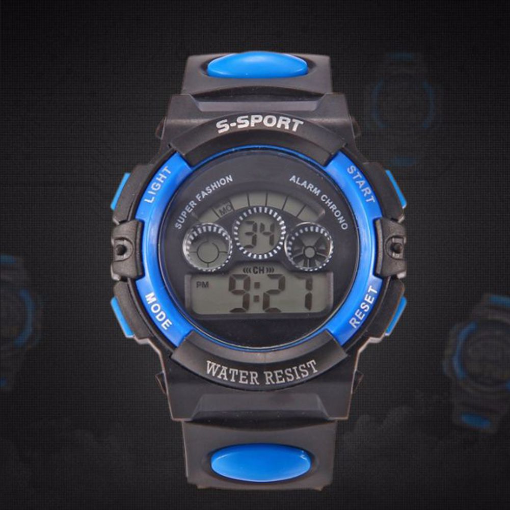Waterproof Children LED Digital Display Alarm Date Luminous-