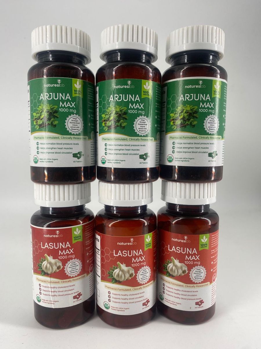 Arjuna And Lasuna Max Strength BP And Cholesterol Destroyer