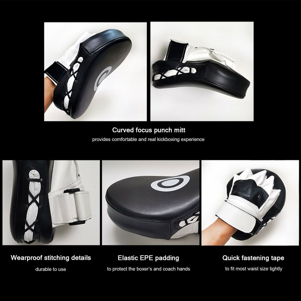2PCS Boxer Target Curved Focus Punch Mitt Kickboxing Muay