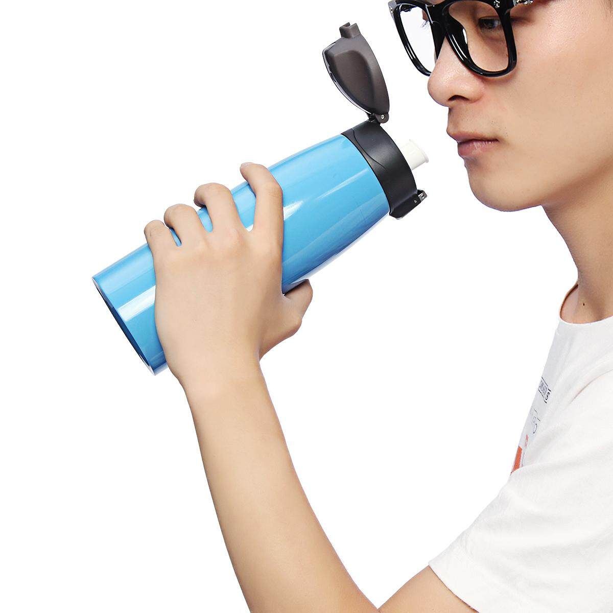 750ml/25oz Sports Stainless Steel Vacuum Drink Bottle Hot Ice Insulation Flask Blue