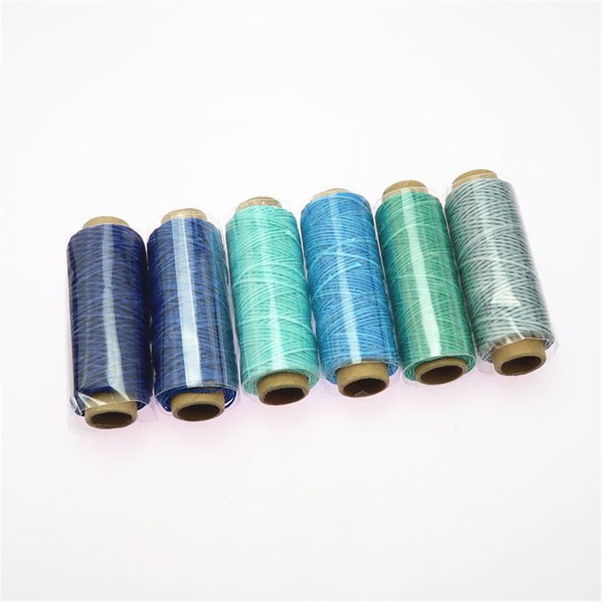 6pcs  Waxed Sewing Thread For Leather Shoe DIY Hand Stitching Blue
