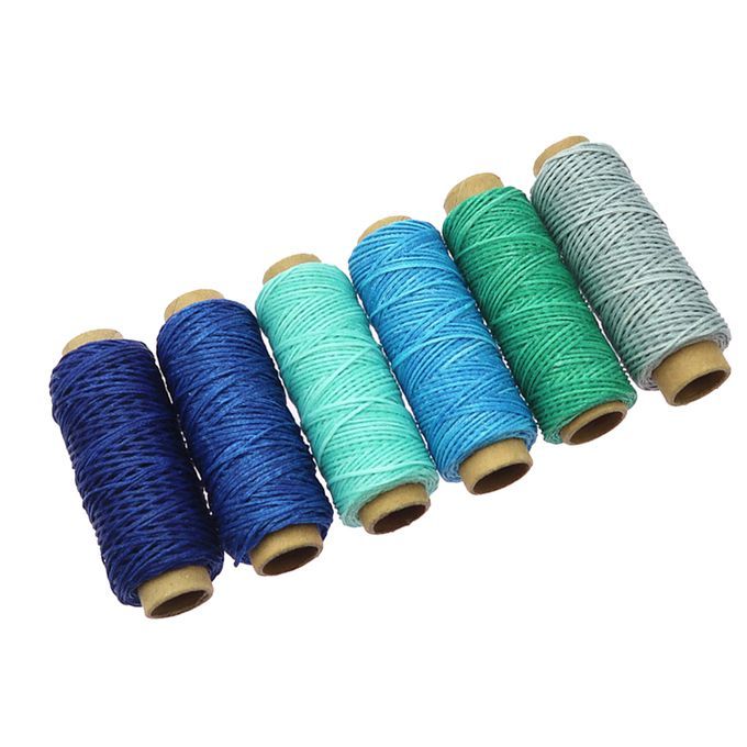6pcs  Waxed Sewing Thread For Leather Shoe DIY Hand Stitching Blue