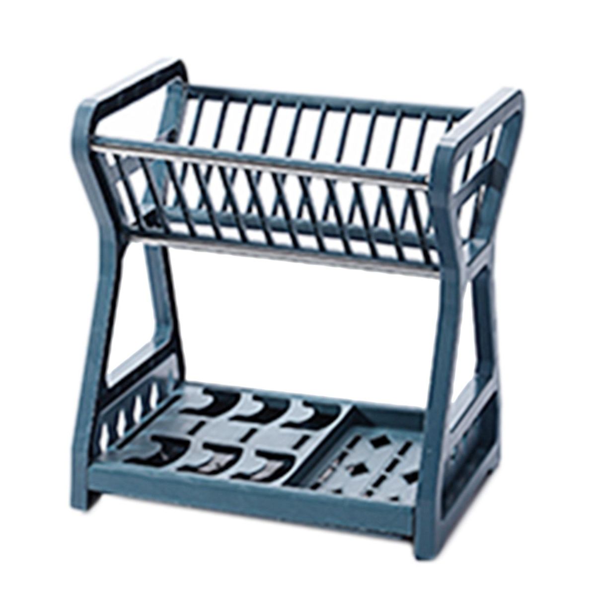 Double-Layer Kitchen Dish Bowl Draining Storage Rack Drying