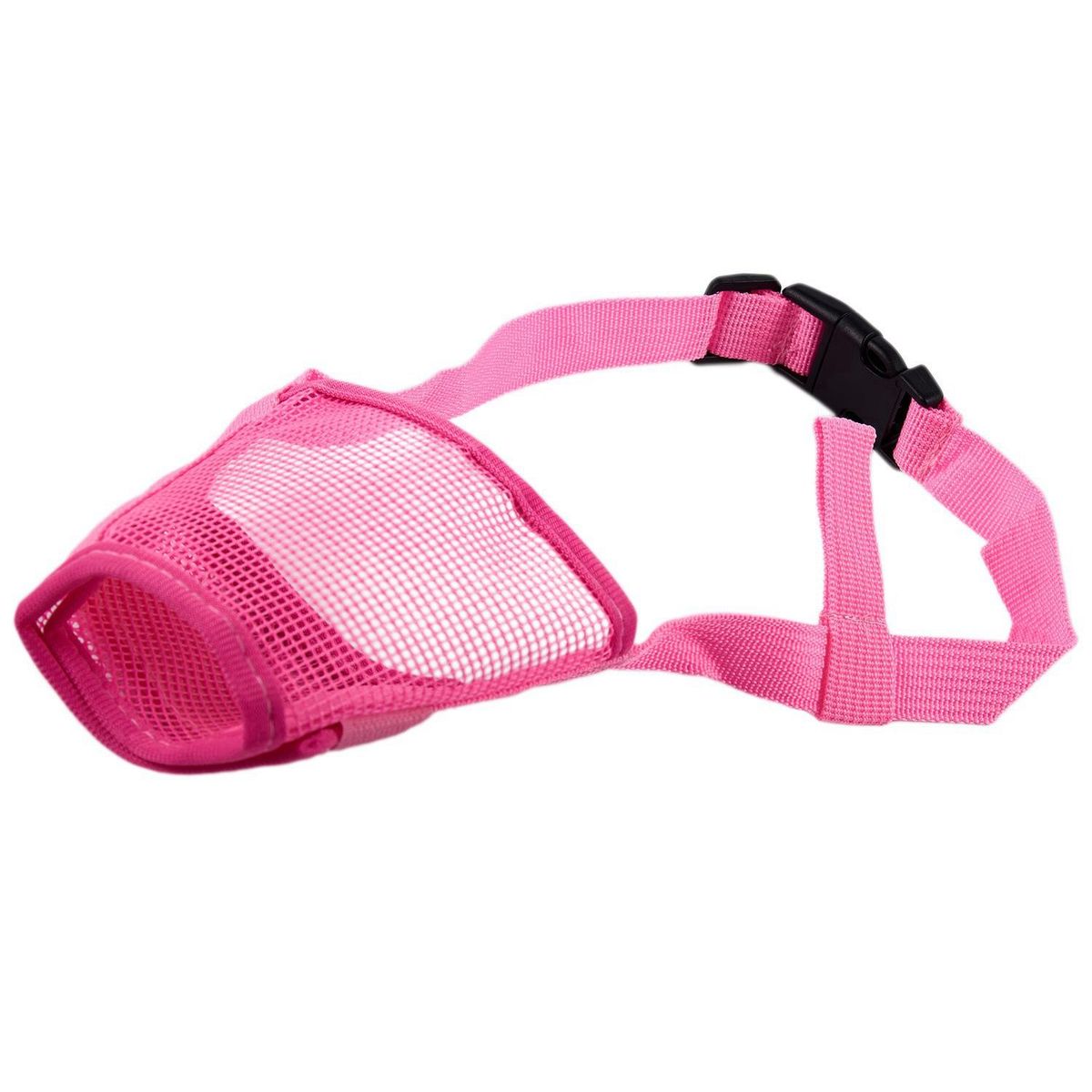 Dog Safety Muzzle Adjustable Biting Barking Chewing, Pink