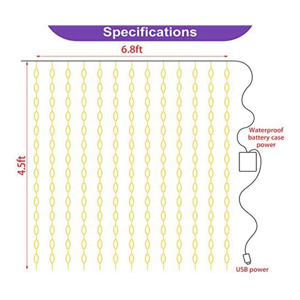 LED Window Curtain LightsPhoto Backdrop Lights with Remote Control for Wedding Party Bedroom Wall