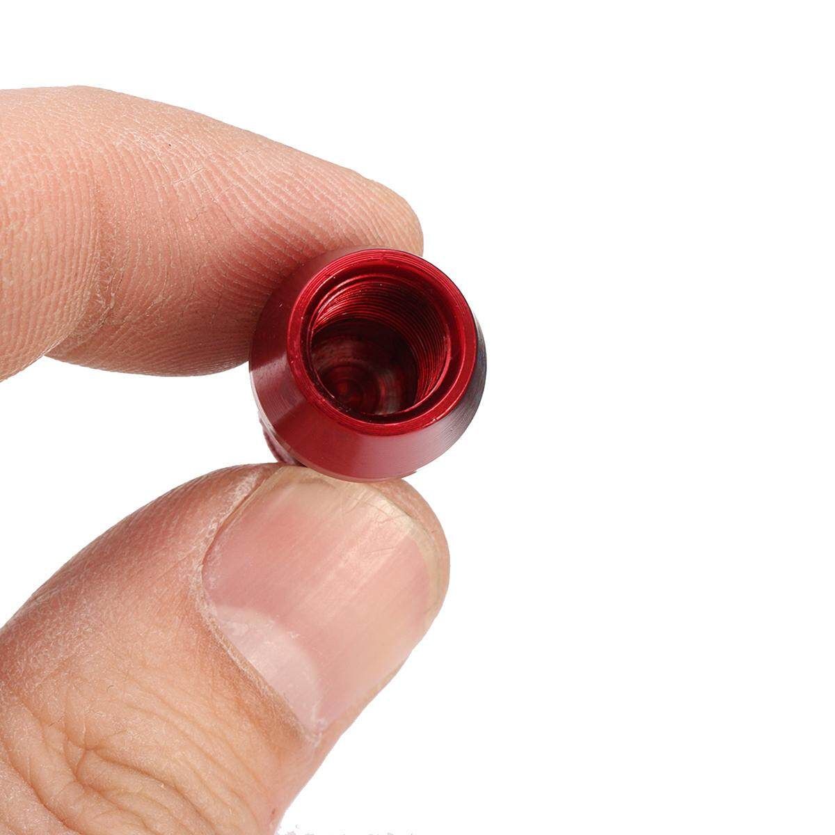 4PC Black Car Auto Bike Spike Shape Tire Dustproof Wheel Stem Aluminum Valve Cap Red (red)