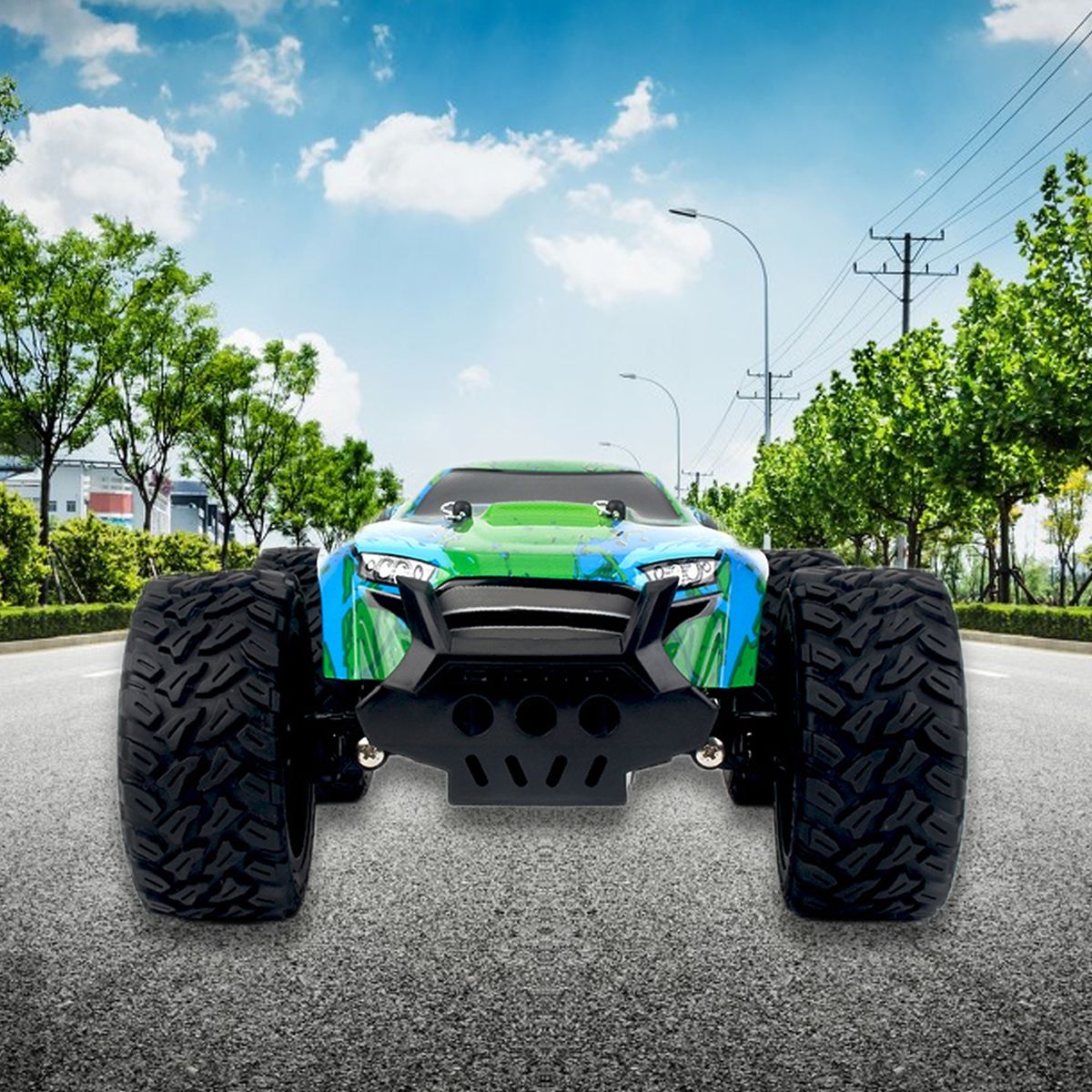 1 Set RC Car Toy RC Crawler Truck Car Toy Model Green
