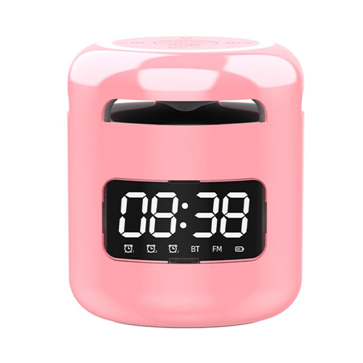 Portable Bluetooth Speaker Clock Alarm Digital Display For Pink