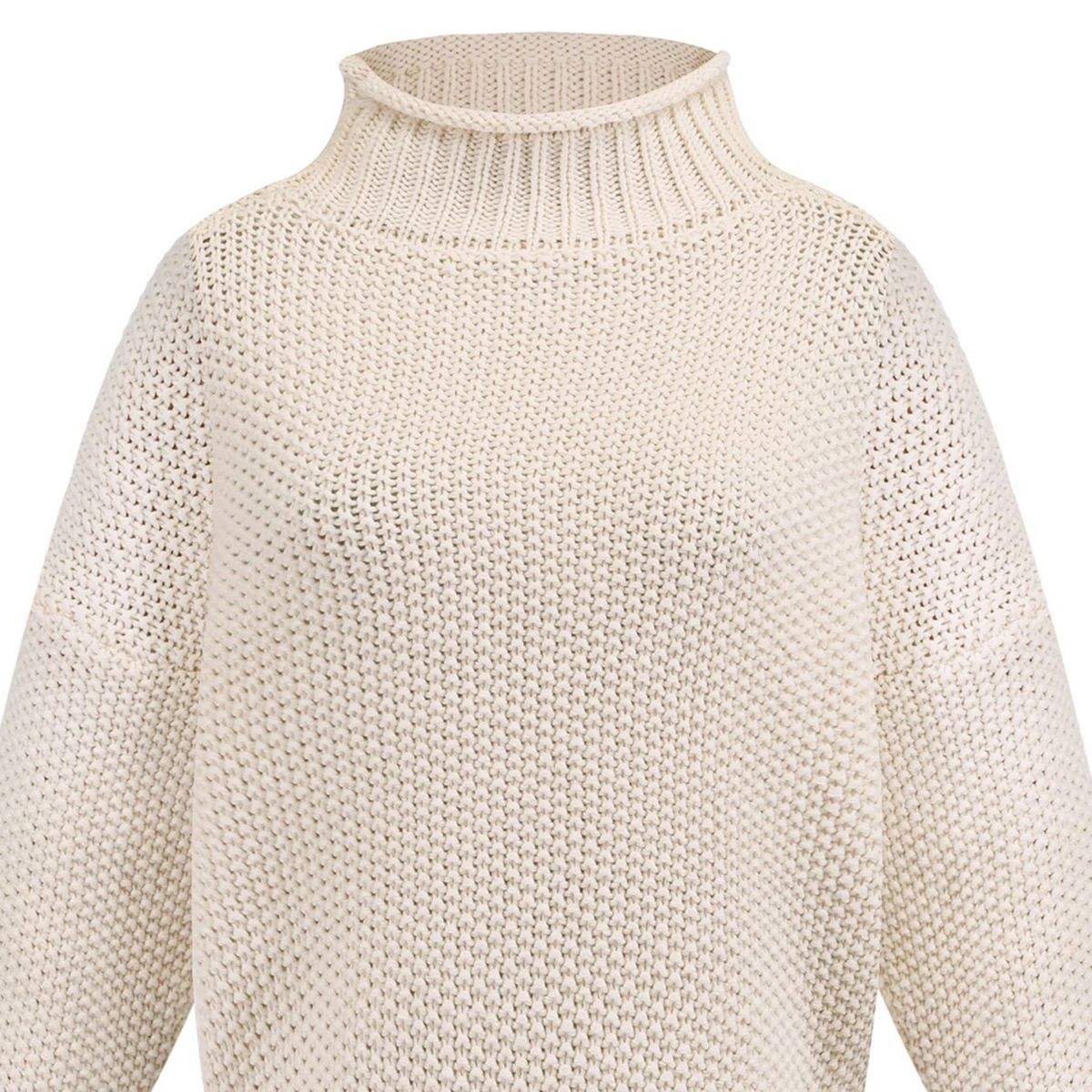 Women's Sweater Solid Loose Oversized Batwing Long Sleeve M White