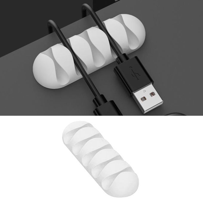 Cable Clips Multipurpose Cord Holder Earphone Wire Organizer White 5