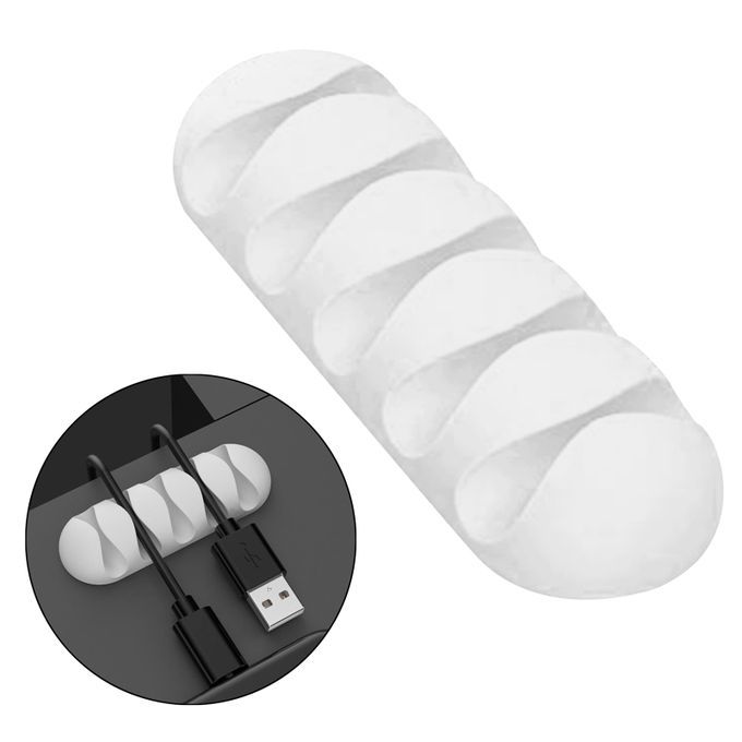 Cable Clips Multipurpose Cord Holder Earphone Wire Organizer White 5