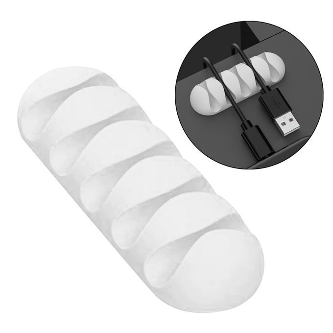 Cable Clips Multipurpose Cord Holder Earphone Wire Organizer White 5