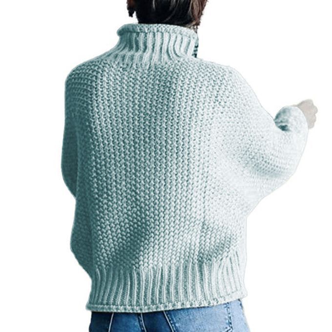 Women's Sweater Pullover Oversized Chunky Knit Solid XXL Light Blue