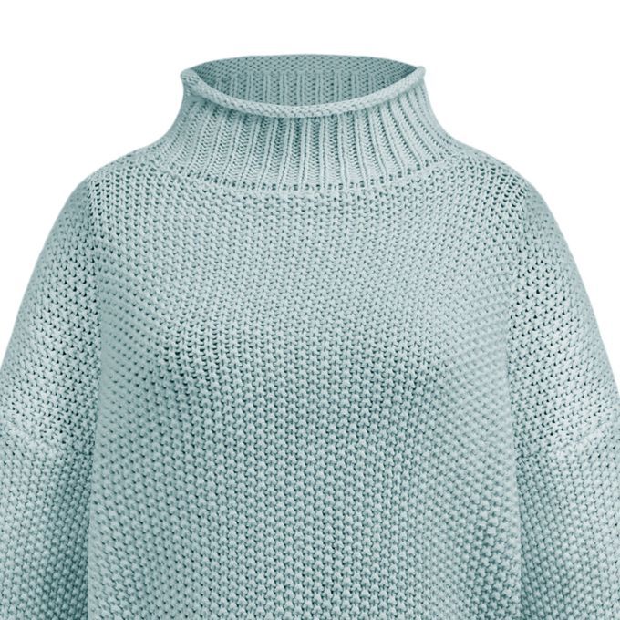 Women's Sweater Pullover Oversized Chunky Knit Solid XXL Light Blue