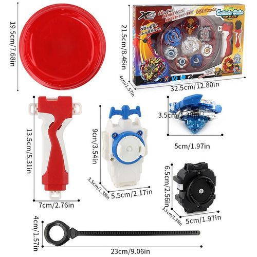 4PCS Bayblade En Caja Beyblade Burst 4D Set Con Launcher Arena Metal